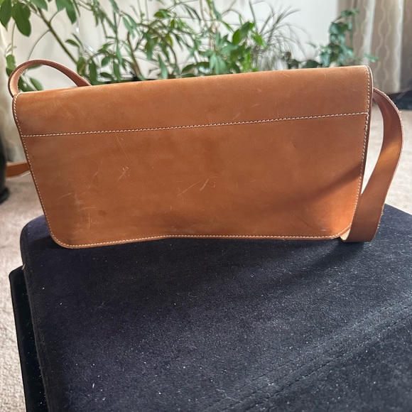 RARE! Ralph Lauren Polo vegetable tan leather vintage crest crossbody - Picture 2 of 3